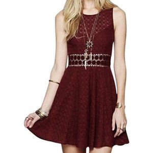 Free People Daisy Waist Lace Fit & Flare Dress